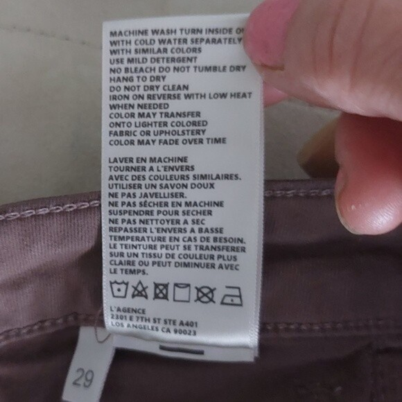 L'Agence☆ High Rise☆ Margot Taupe Mocha cotton spandex fitted Mom Jeans size.29 - Picture 6 of 7